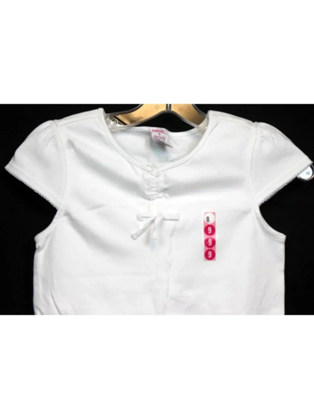 2004 Gymboree Lemony Fresh White T-Shirt sz 9 Citrus Slices Pull Laces Eyelet
